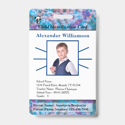 Kinder Kinder Kinder Foto ID Card benutzerdefinier Ausweis (Front)