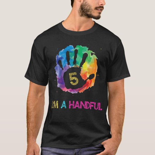 Kinder Kinder Kinder ich bin ein handliches 5 Jahr T-Shirt (Vorderseite)