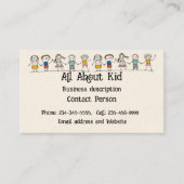 Kinder Kinder Kinder Kindermädchen Tagesbetreuung Visitenkarte (Vorderseite)
