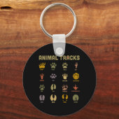 Kinder Kinder lernen wilde Tierspuren Schlüsselanhänger (Rückseite)