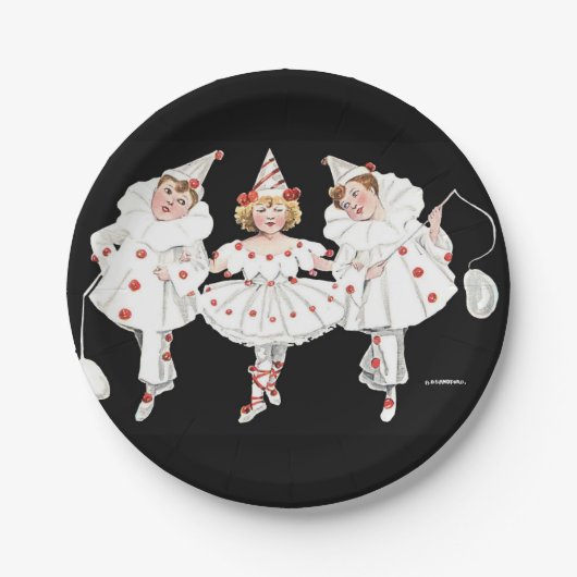 Kinder Kinder Pierrot Clown Geburt Teller (Vorderseite)