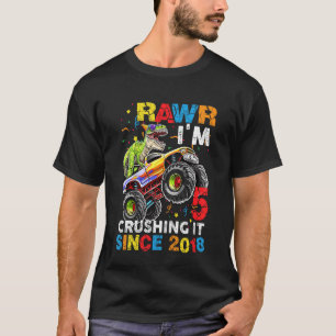 Kinder Kinder TRex Dinosaur Monster Truck 5. Gebur T-Shirt
