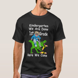 Kinder Kindergarten Abschluss Mops Dinosaurier Let T-Shirt