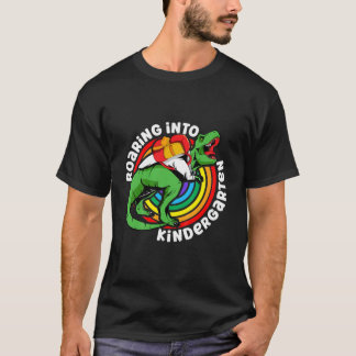 Kinder Kindergarten Dinosaurier Rotation, um zurüc T-Shirt