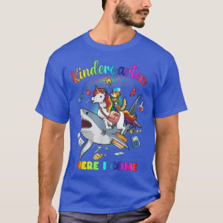 Kinder Kindergarten Hier komme ich Niedlich Einhor T-Shirt