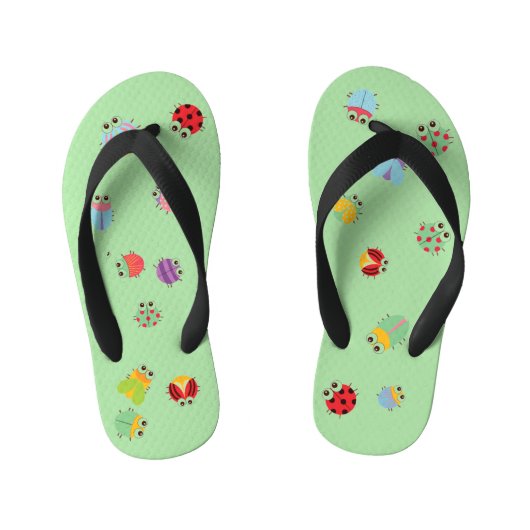 Kinder kippen Flops - Bug Light Green Kinderbadesandalen (Fußbett)