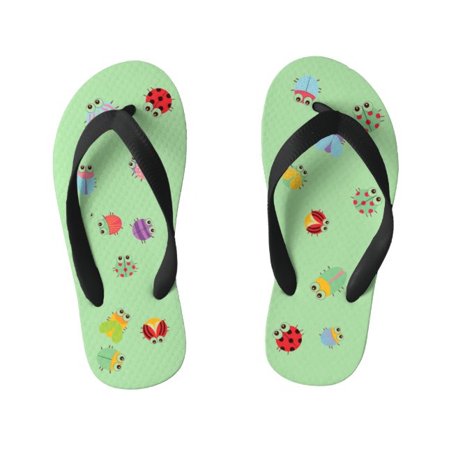 Kinder kippen Flops - Bug Light Green Kinderbadesandalen (Fußbett)