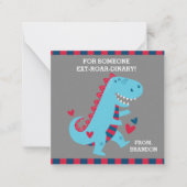 Kinder-Klassenzimmer Dinosaurier Valentine Note Ca Mitteilungskarte (Vorderseite)