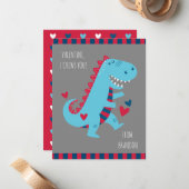 Kinder-Klassenzimmer Dinosaurier Valentine Note Ca Mitteilungskarte (Vorderseite/Rückseite Beispiel)