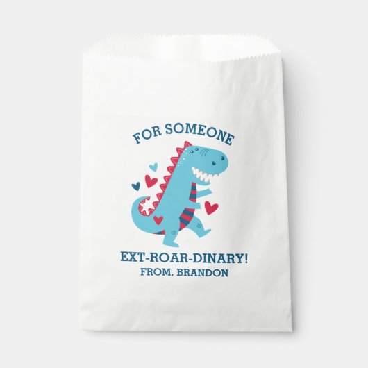 Kinder-Klassenzimmer Dinosaurier-Valentinstag Geschenktütchen (Vorderseite)