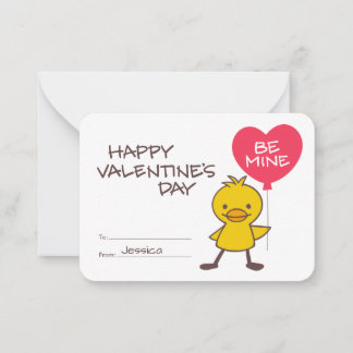 Kinder Klassenzimmer Duckling BE MINE Ballon Valen Mitteilungskarte