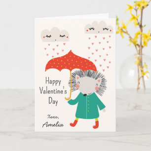 Kinder Klassenzimmer Süßer Igel Valentinstag Karte