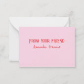 Kinder Klassenzimmer Valentinstag Niedliche Kitty Mitteilungskarte (Rückseite)