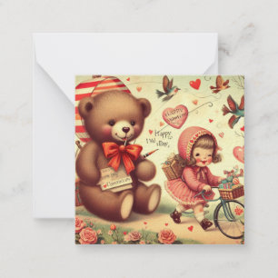 Kinder Klassenzimmer Vintage Valentinstag Mitteilungskarte