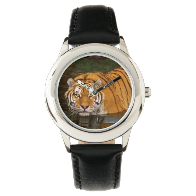 Kinder - klassische Uhr/Wildtiere Tiger Armbanduhr (Vorderseite)