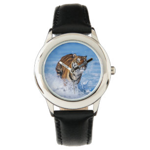 Kinder - klassische Uhr/Wildtiere Tiger Armbanduhr
