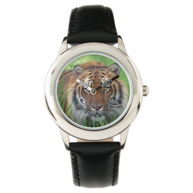 Kinder - klassische Uhr/Wildtiere Tiger Armbanduhr (Vorderseite)