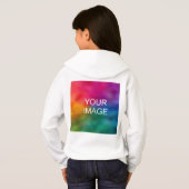 Kinder kleiden Frontdesign White Template Girls Hoodie (Schwarz voll)
