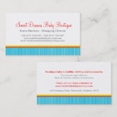 Kinder-Kleidungs- oder -baby-Butikegeschäftskarten Visitenkarte (Vorne/Hinten)