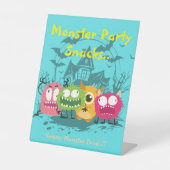 Kinder Kleine Monster Halloween-Party Snacks Sockelschild (Vorderseite)