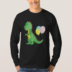 Kinder kleiner Dinosaurier mit farbigen Balloons B T-Shirt