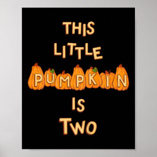 Kinder Kleinkind 2. Geburtstag Herbst-Kürbis-Thema Poster