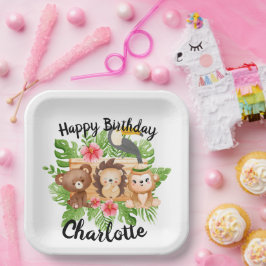 Kinder Kleinkinder Vorschulalter Woodland Geburtst Pappteller