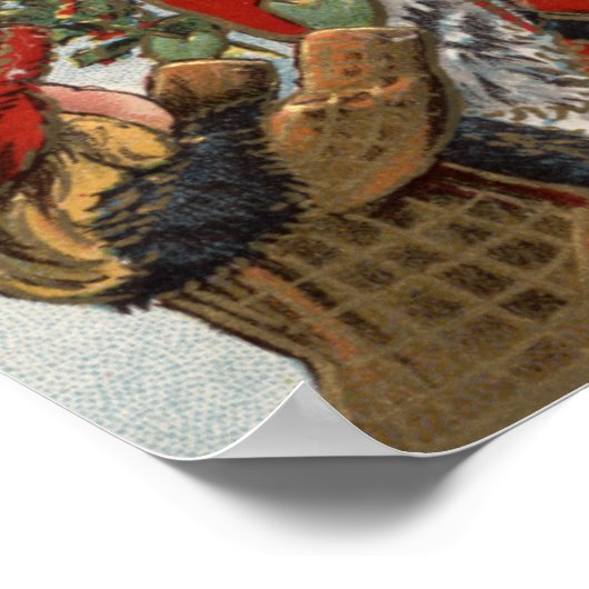 Kinder Klettern auf dem Weihnachtsmarkt Poster (Ecke)