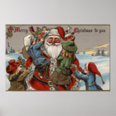 Kinder Klettern auf dem Weihnachtsmarkt Poster (Vorne)