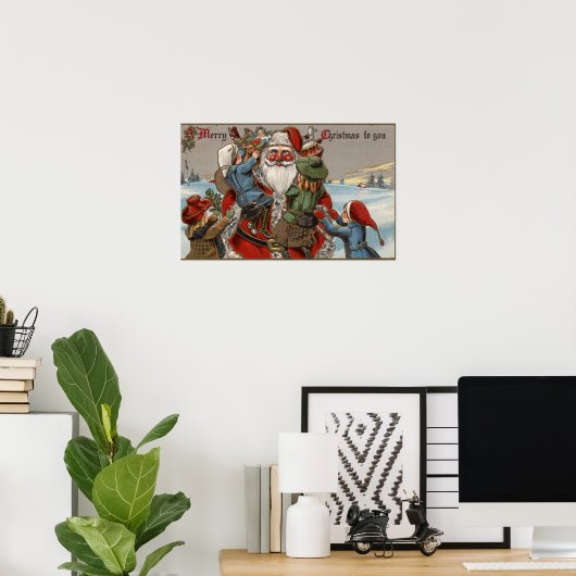 Kinder Klettern auf dem Weihnachtsmarkt Poster (Heimbüro)