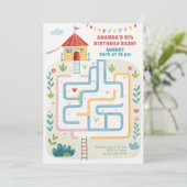 Kinder knacken Bash, spielen Geburtstag Einladung (Stehend Vorderseite)