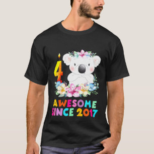 Kinder Koala Bären 4 Jahre Geburtstagsausstattung  T-Shirt