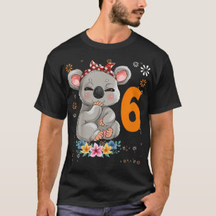 Kinder Koala Bären 6. Geburtstagskind 6 Jahre alt T-Shirt