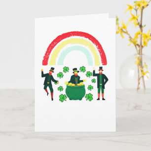 Kinder Kobold Gold Regenbogen St. Patrick's Day Karte