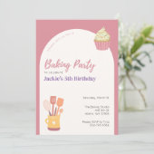 Kinder Kochen Backen Geburtstagsparty Einladung (Stehend Vorderseite)