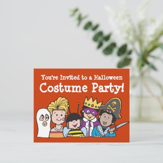 Kinder Kostüme-Party Einladungen (Stehend Vorderseite)