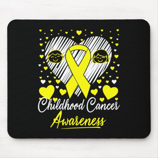 Kinder-Krebs-Bewusstsein Eltern Herz Band Gi Mousepad (Vorne)