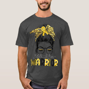 Kinder-Krebs-Bewusstsein Mädchen Gold Ribbon Messy T-Shirt