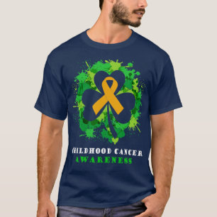 Kinder Krebs Bewusstsein Ribbon Kleeblatt Saint P T-Shirt