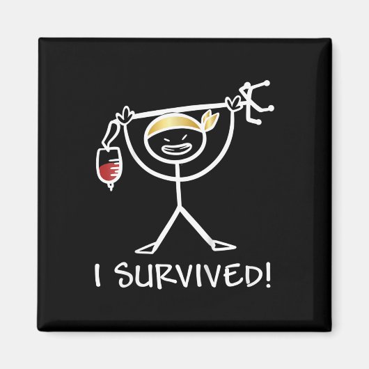 Kinder Krebs im Kindesalter Ich überlebte Gold R Magnet (Vorne)