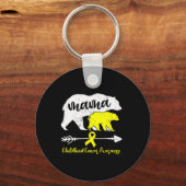 Kinder-Krebsbewusstsein Mama Bären-Unterstützung F Schlüsselanhänger (Vorderseite)