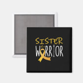 Kinder-Krebsbewusstsein Schwester eines Kriegers Magnet (Vorderseite/Rückseite)