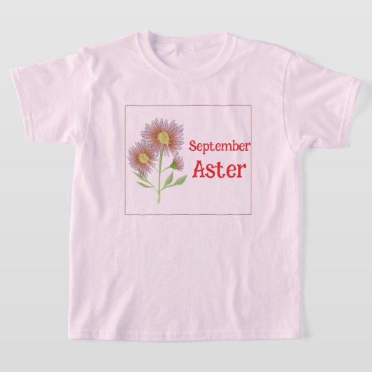 Kinder Kunst Aster Blume September Geburtstag T-Shirt (Ablage )