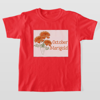 Kinder Kunst Ringelblume Oktober Geburtstag T-Shirt