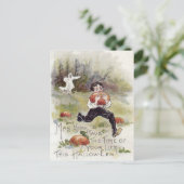 Kinder-Kürbis-Plantage-Geist-Kostüm Postkarte (Stehend Vorderseite)