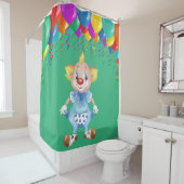 Kinder lächeln Clown auf grünem Duschvorhang (Beispiel)