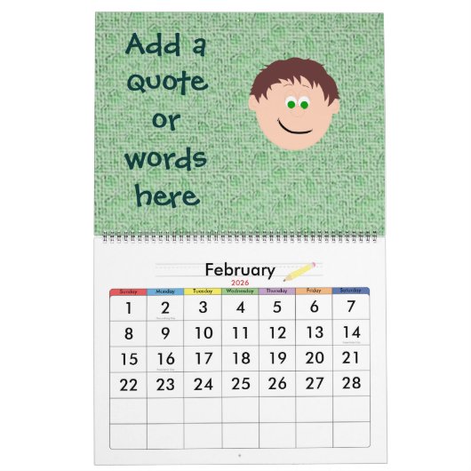 Kinder lächeln Faces personalisieren Sie Ihre eige Kalender (Feb 2026)