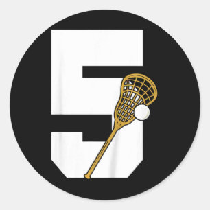 Kinder Lacrosse Kinder Kleinkinder Jungen 5. Gebur Runder Aufkleber
