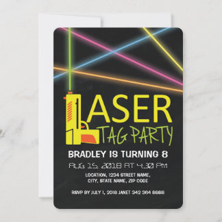 Kinder-Laser-Tag Geburtstagsfeier Einladung