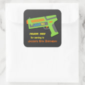 Kinder Laser Tag Geburtstagsparty Dekorkleber Quadratischer Aufkleber (Tasche)
